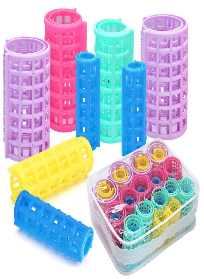 Coufce 36 Pieces Self Grip Plastic Hair Roller Set, 5 Sizes Curlers Snap on Hair Curlers Set for Short Long Hair - Image 1